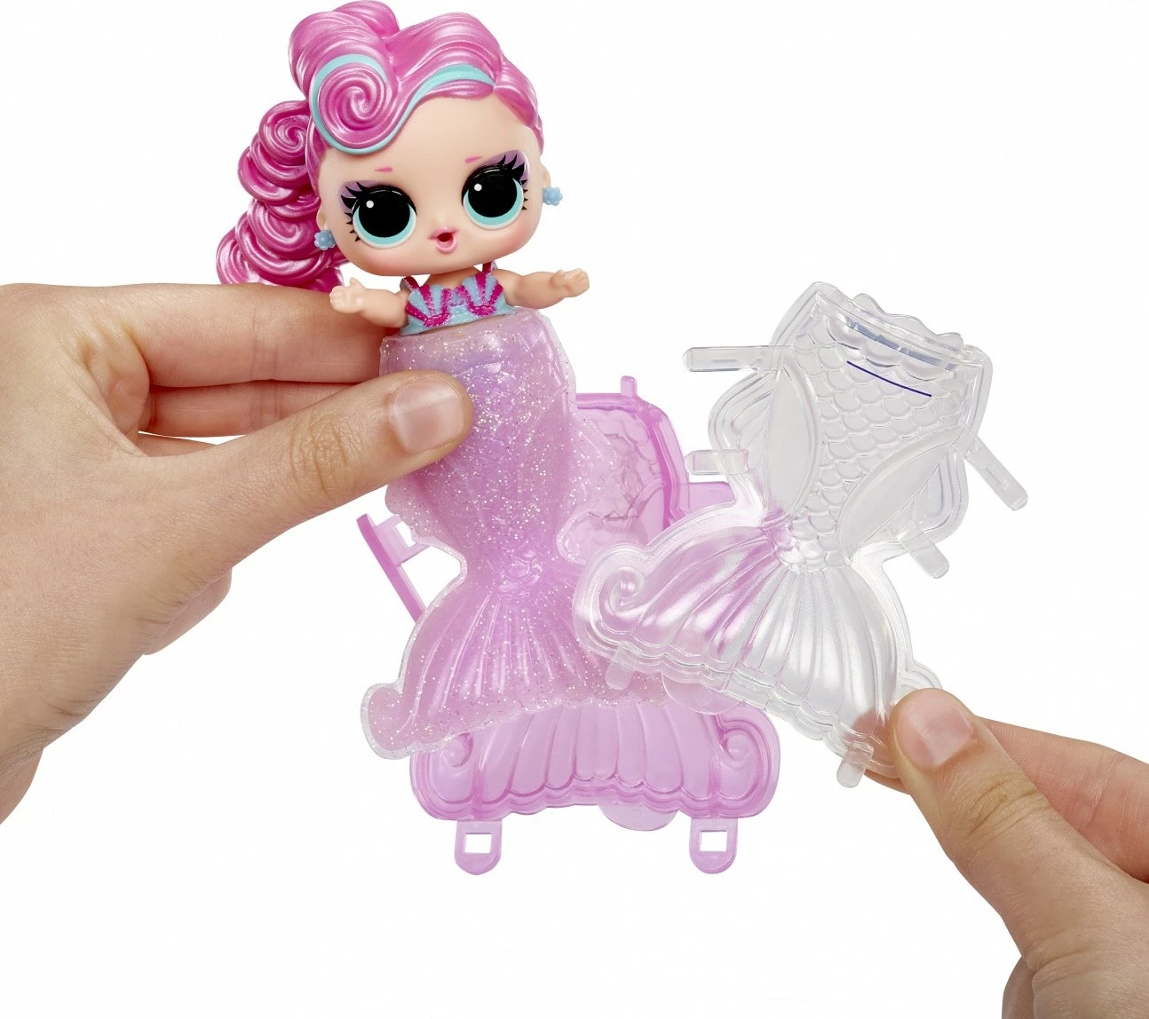 Kukull surprizë L.O.L. Surprise Mermaids, MGA, 510604-EUC, me bisht që ndryshon ngjyrë