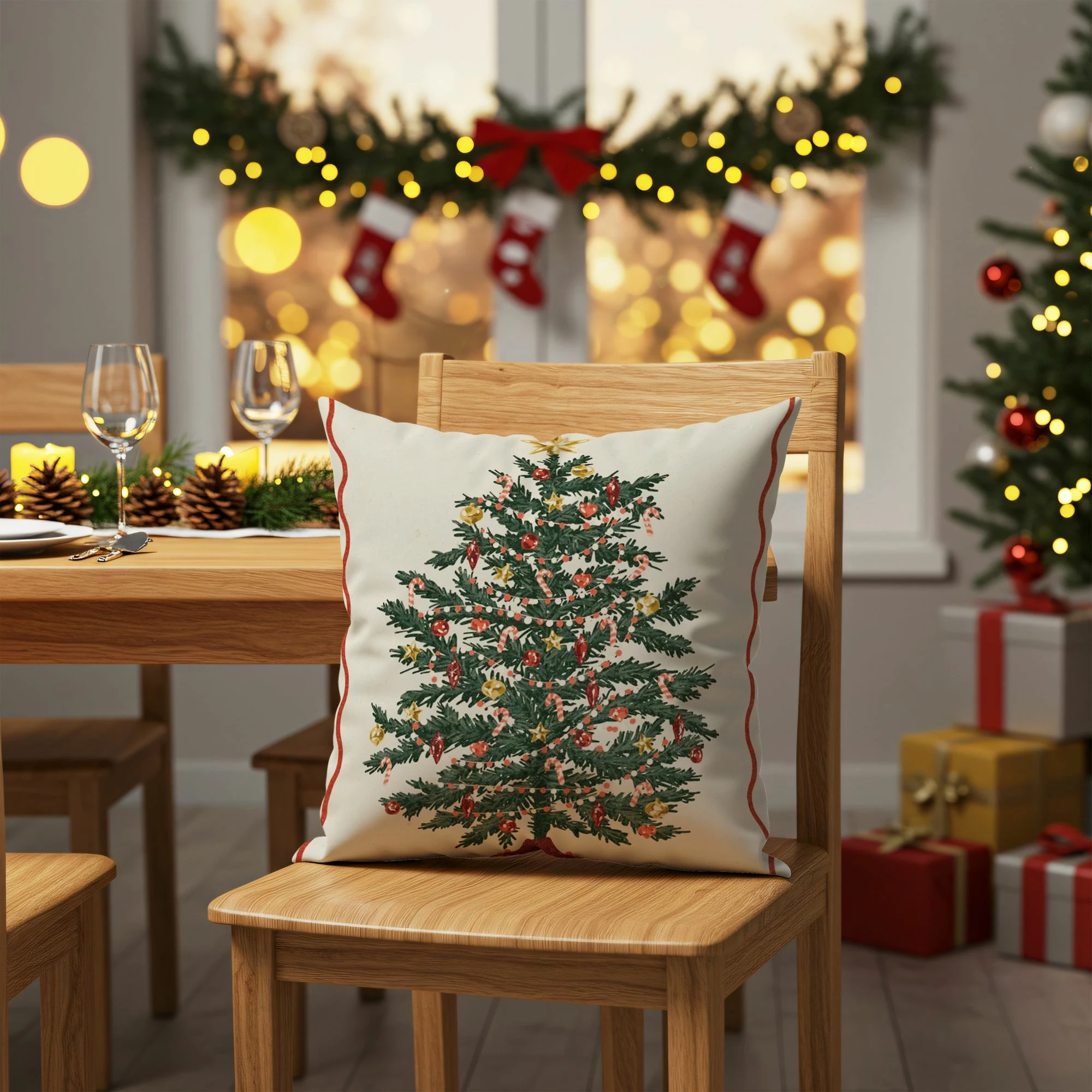 Set mbulesash jastëku (2 copë), motive festive, Evila Originals, PLW-NWYR26 - 5