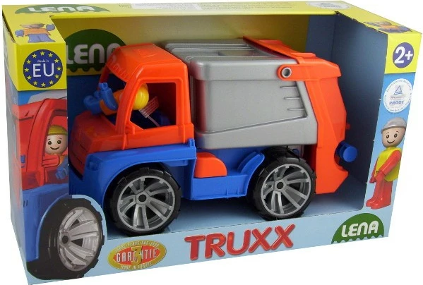 Kamion lodër Lena Truxx Garbage Truck 29 cm, Blu/Gri/Portokalli