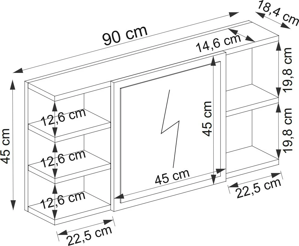 Dollap për make-up Marta, ngjyrë arre, Hanah Home
