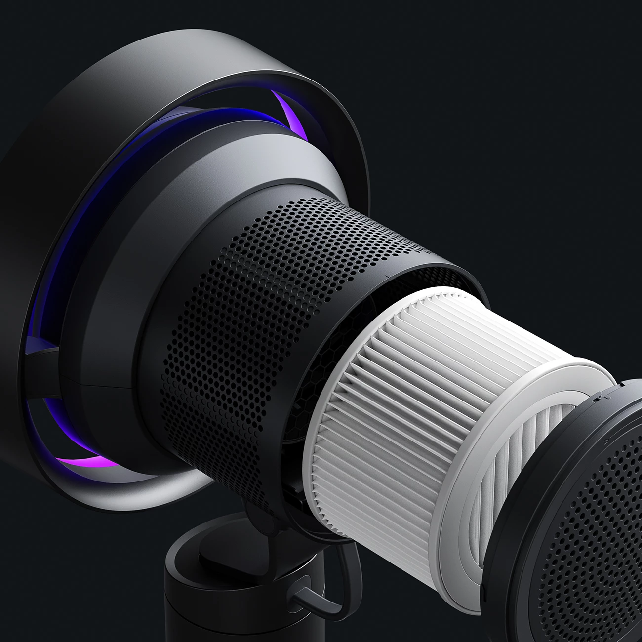 Ventilator tavoline Jisulife Table Fan Pro3, 10000mAh, me filtër ajri, USB-C, Gri e errët