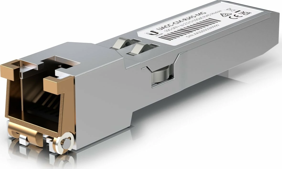 Modul transceiver Ubiquiti UACC-CM-RJ45-MG 10G SFP+ në RJ45 10/5/2.5GbE, metalik (copper/inox), 1 copë