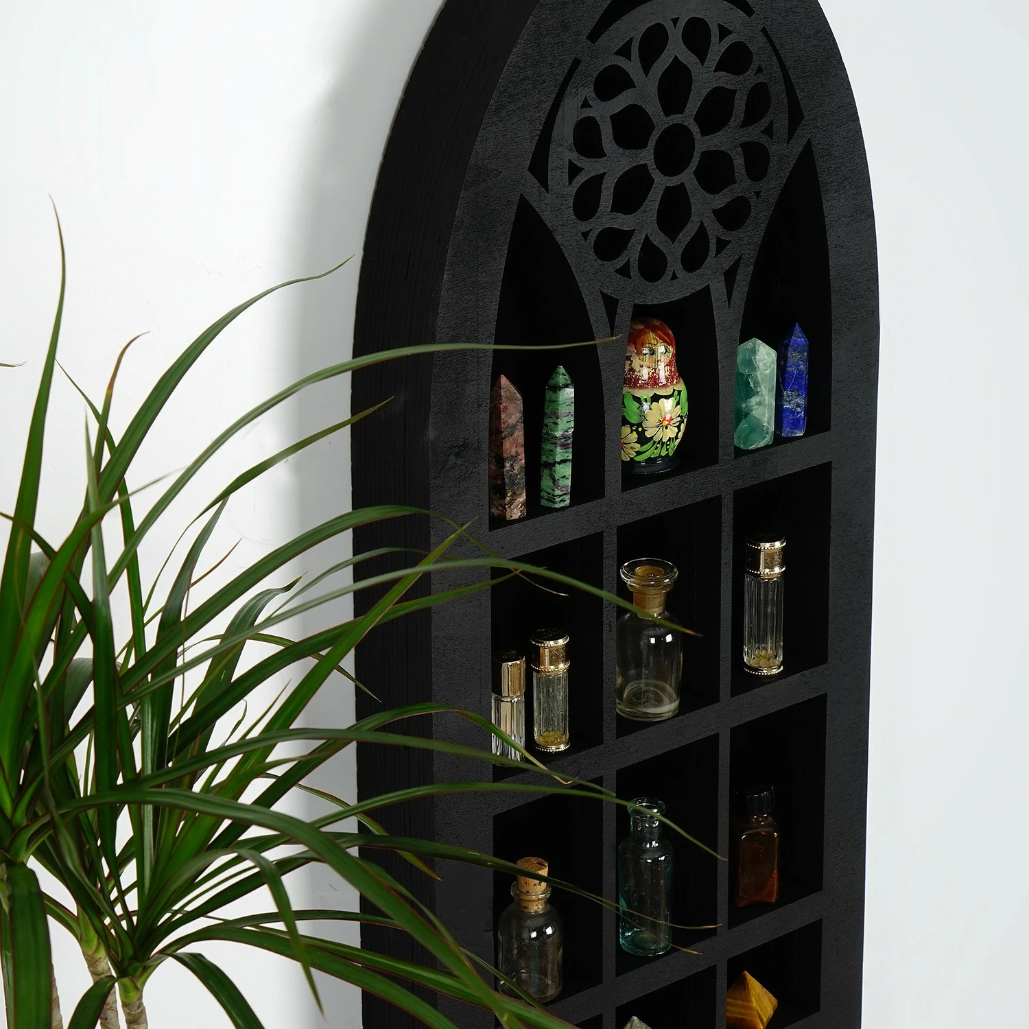 Organizues dekorativ prej druri, ngjyrë e zezë, Skye Decor, Meh207-S, 45x20x6 cm