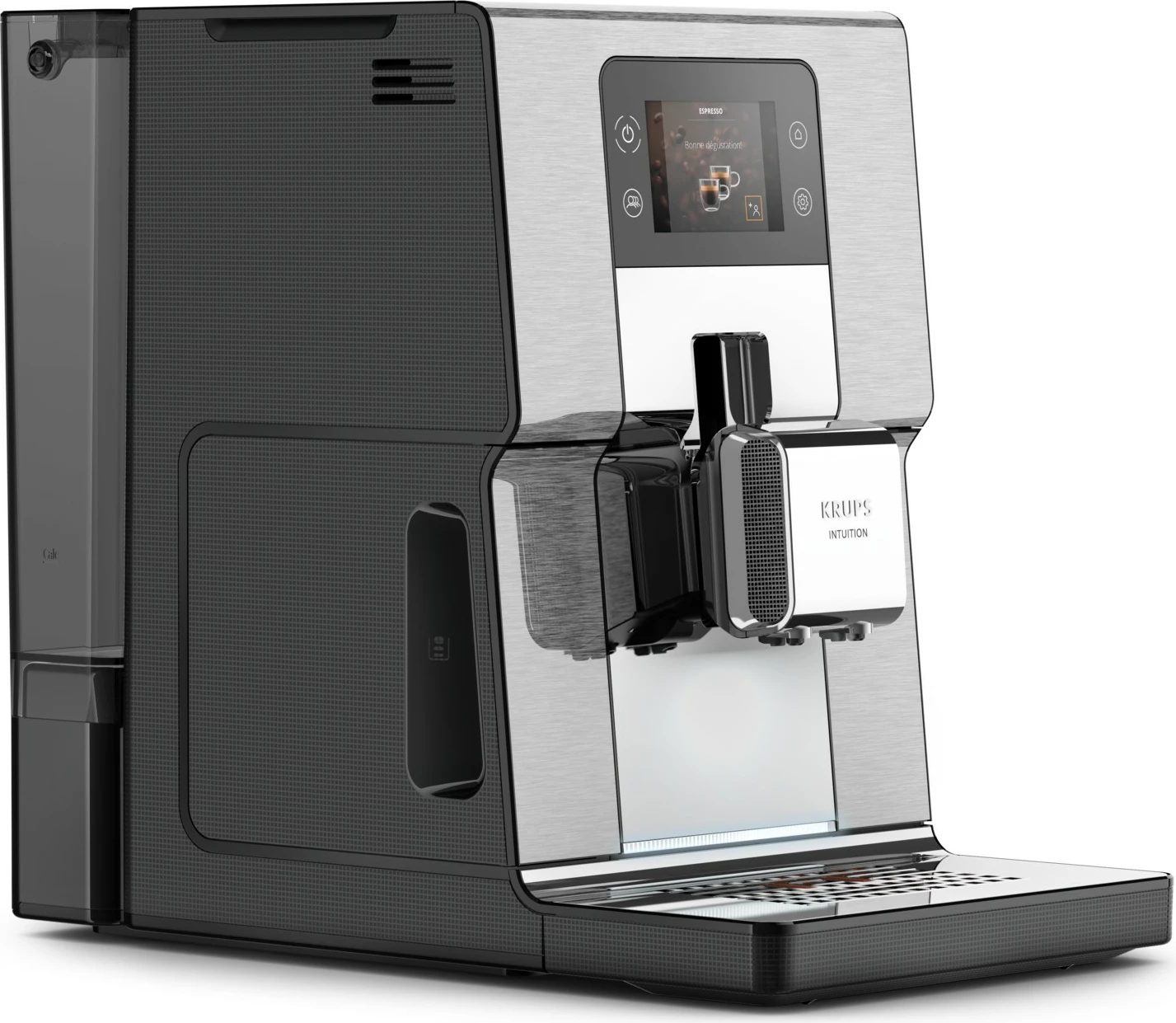 Aparat kafeje Krups Intuition Experience+ EA877D, 3L, mulliri i integruar, ekran me prekje, ngjyrë e zezë/çelik