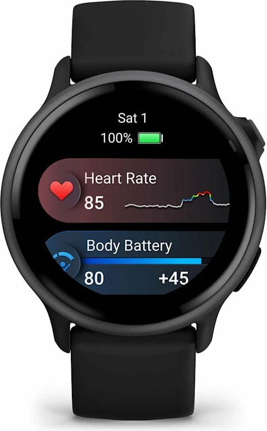Smartwatch Garmin Vivoactive 6 (010-02985-00) 1.2\" AMOLED GPS NFC Wi‑Fi 5ATM, e zezë
