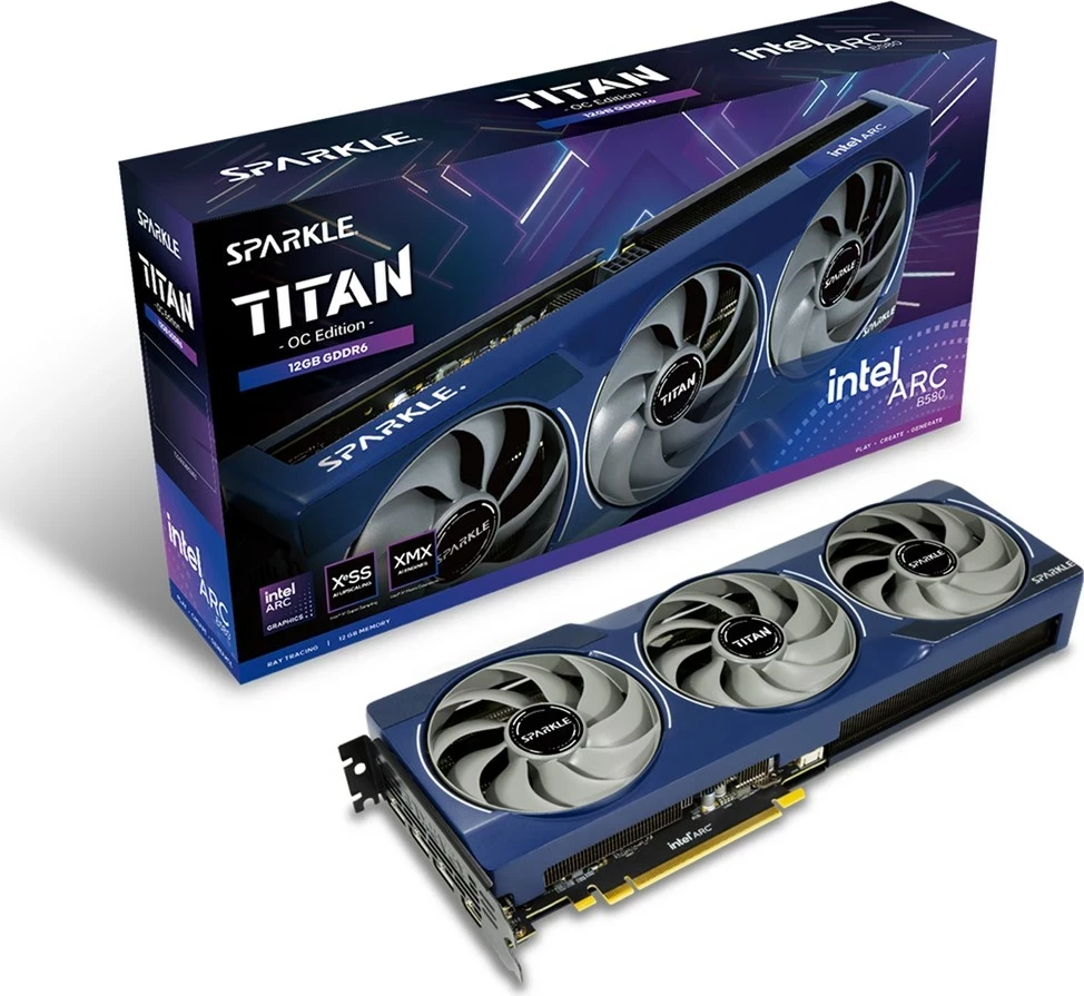 Kasë grafike SPARKLE Intel Arc B580 TITAN OC, 12 GB, Blu