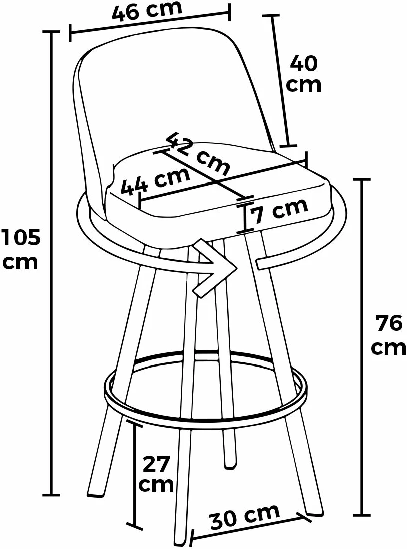 Set karrigesh për bar (6 copë), Skye Decor, Atex, krem dhe e bardhë
