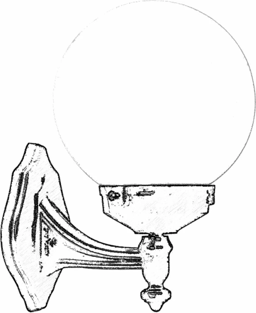 Llambë muri për jashtë, Opviq, BAP-68160-BSY-M1-OP, e zezë dhe e bardhë