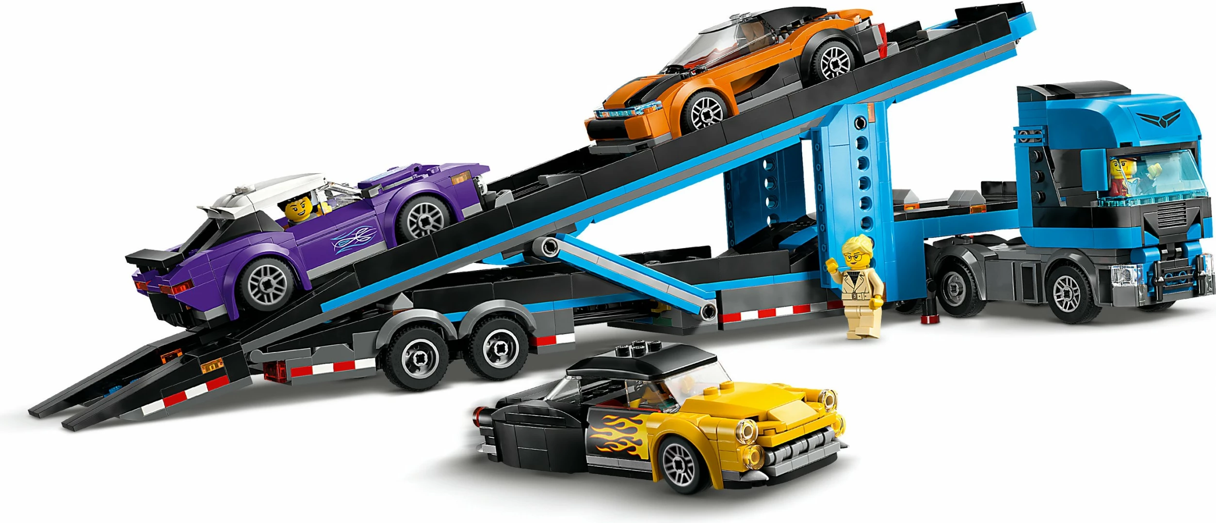 Set ndërtimi LEGO City 60408 Autotransporter me makina sportive, shumëngjyrëshe