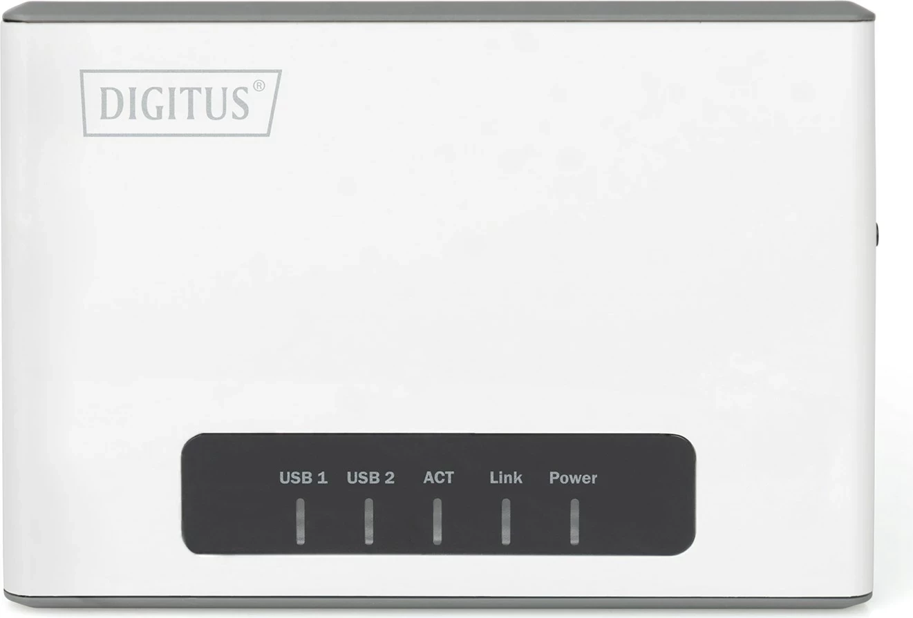 Server rrjeti multi-funksional DIGITUS 2 Port USB 2.0, 300 Mbps, i bardhë