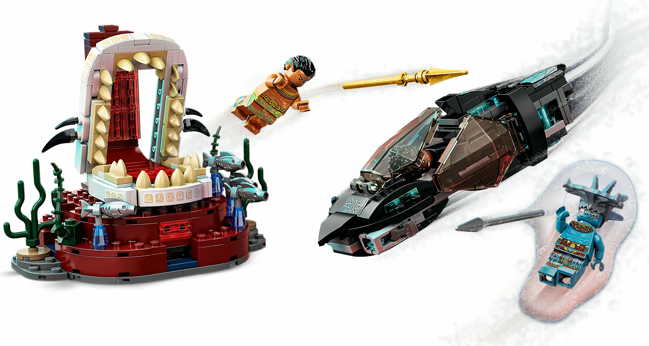 Set ndërtimi LEGO Marvel Avengers King Namor’s Throne Room, 355 pjesë, shumëngjyrësh