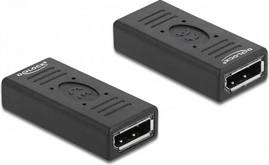 Adapter DisplayPort DeLOCK 1.2, femër-femër, i zi