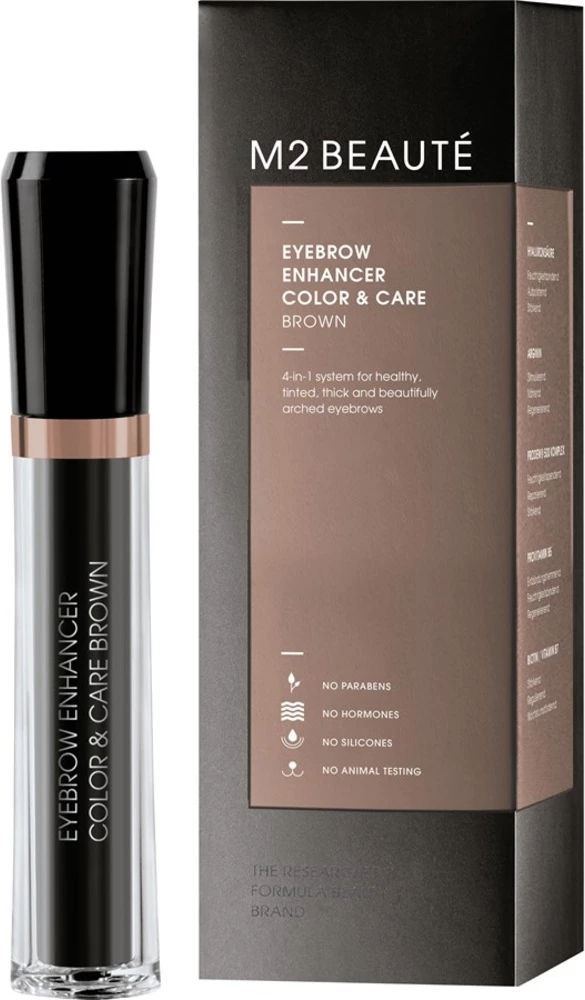Xhel për vetulla M2 BEAUTE Eyebrow Enhancer Color & Care Brown 6ml