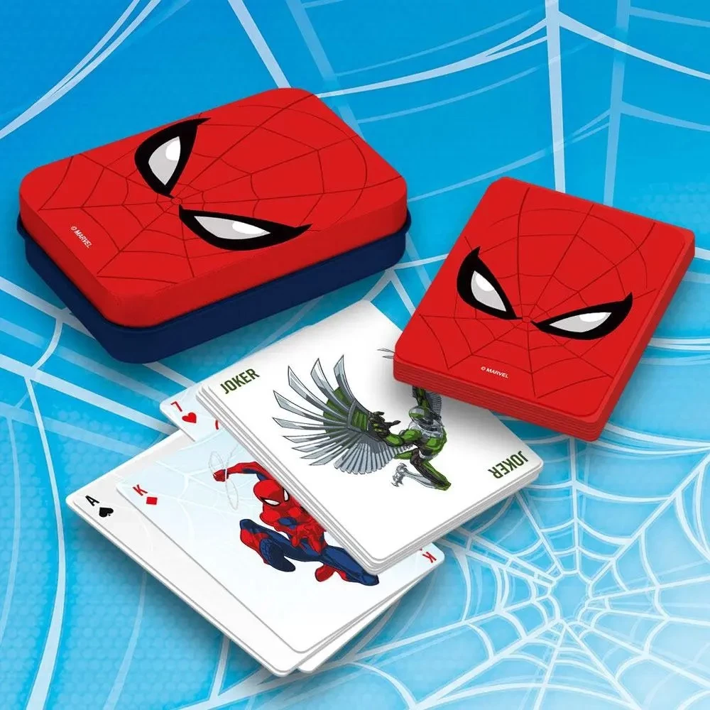 Letra loje Paladone Spider-Man, 54 karta, me kuti metalike, e kuqe