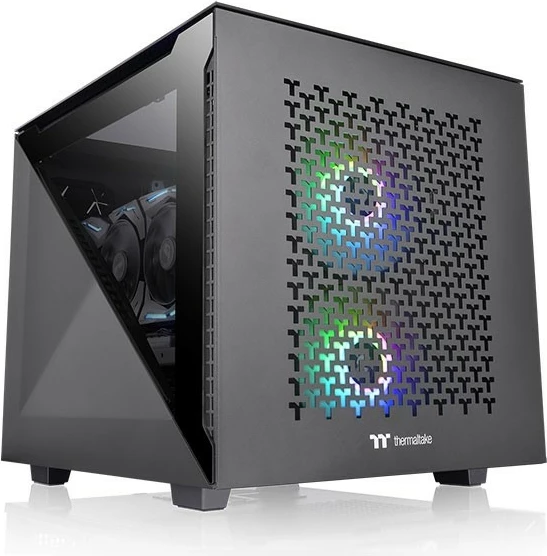 Kasë Thermaltake Divider 200 TG Air, Micro Tower, xham i temperuar, RGB, e zezë