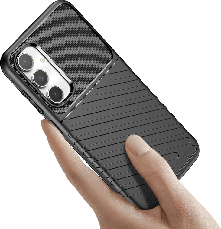 Mbështjellës Hurtel Thunder Case për Samsung Galaxy S23 FE, TPU, zi