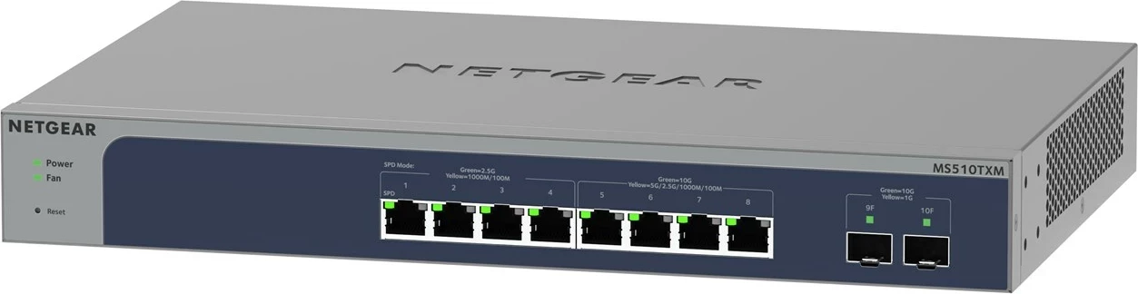 Switch NETGEAR 8-Port Multi-Gigabit/10G Ethernet Smart Managed Pro me 2 Porta SFP+, Gri