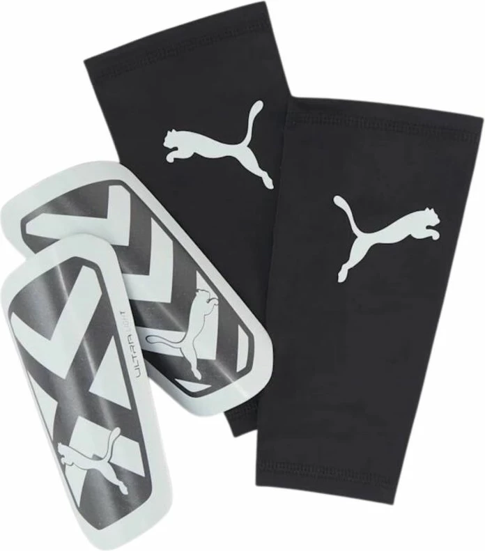 Mbrojtëse për shin të meshkujve Puma, të bardha e të zeza