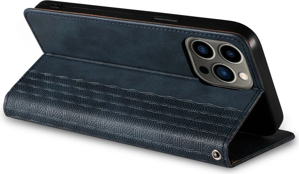 Mbështjellës Hurtel Magnet Strap Case për Samsung Galaxy S23, portofol, qëndrim, rrip dore, kaltër