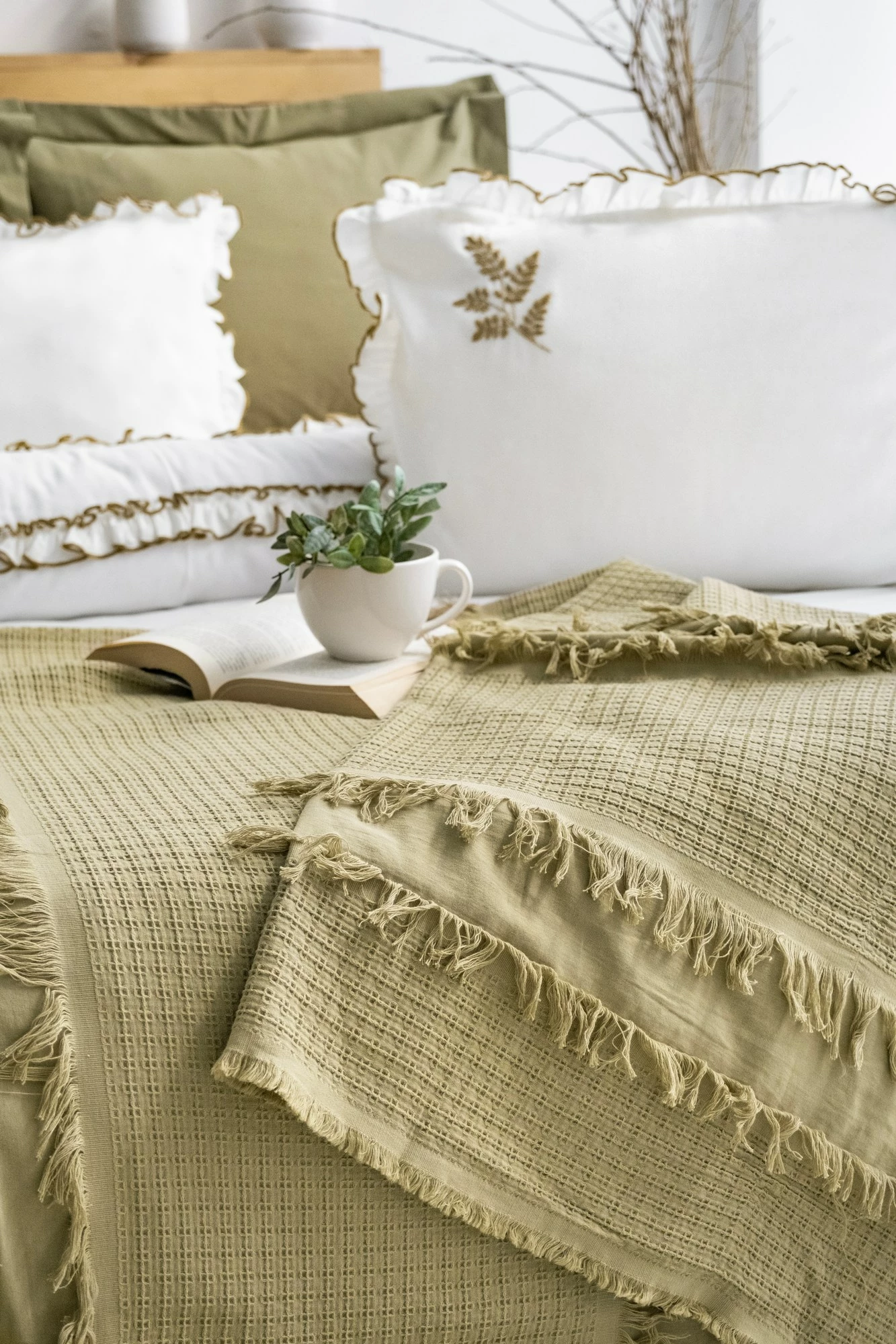 Set mbulesë dysheku dopio, Brianna, ngjyrë kaki