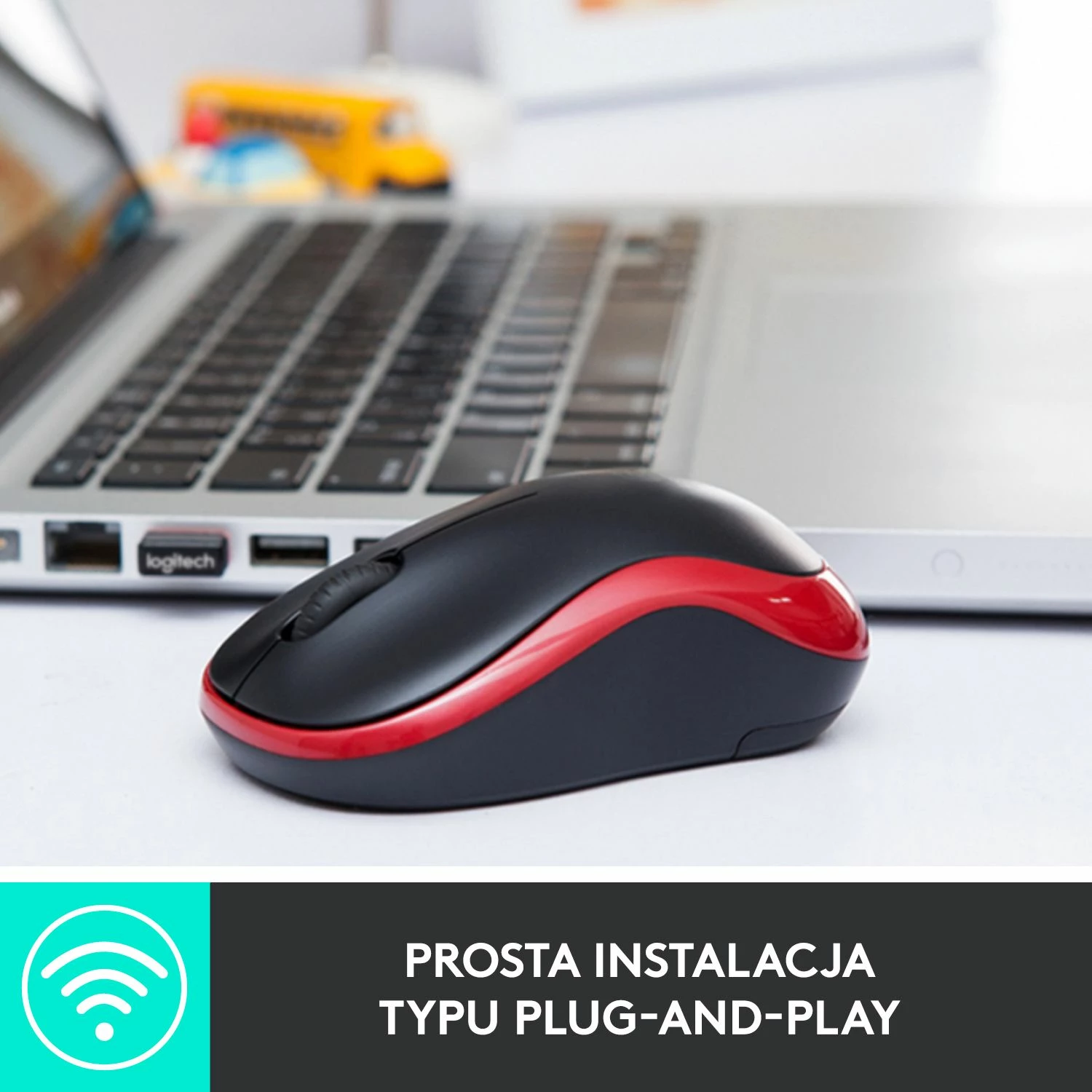 Maus Logitech M185 1000 DPI wireless me USB receiver, zi-gri