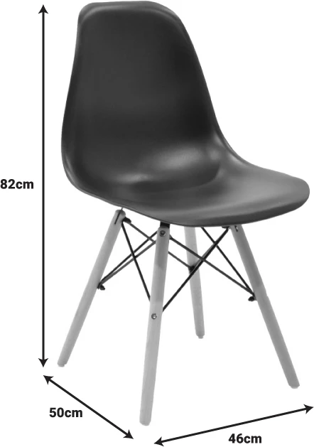 Set tavoline me karrige Julita, MDF i zi, dru ahu natyral, 3 copë, Φ60x73cm