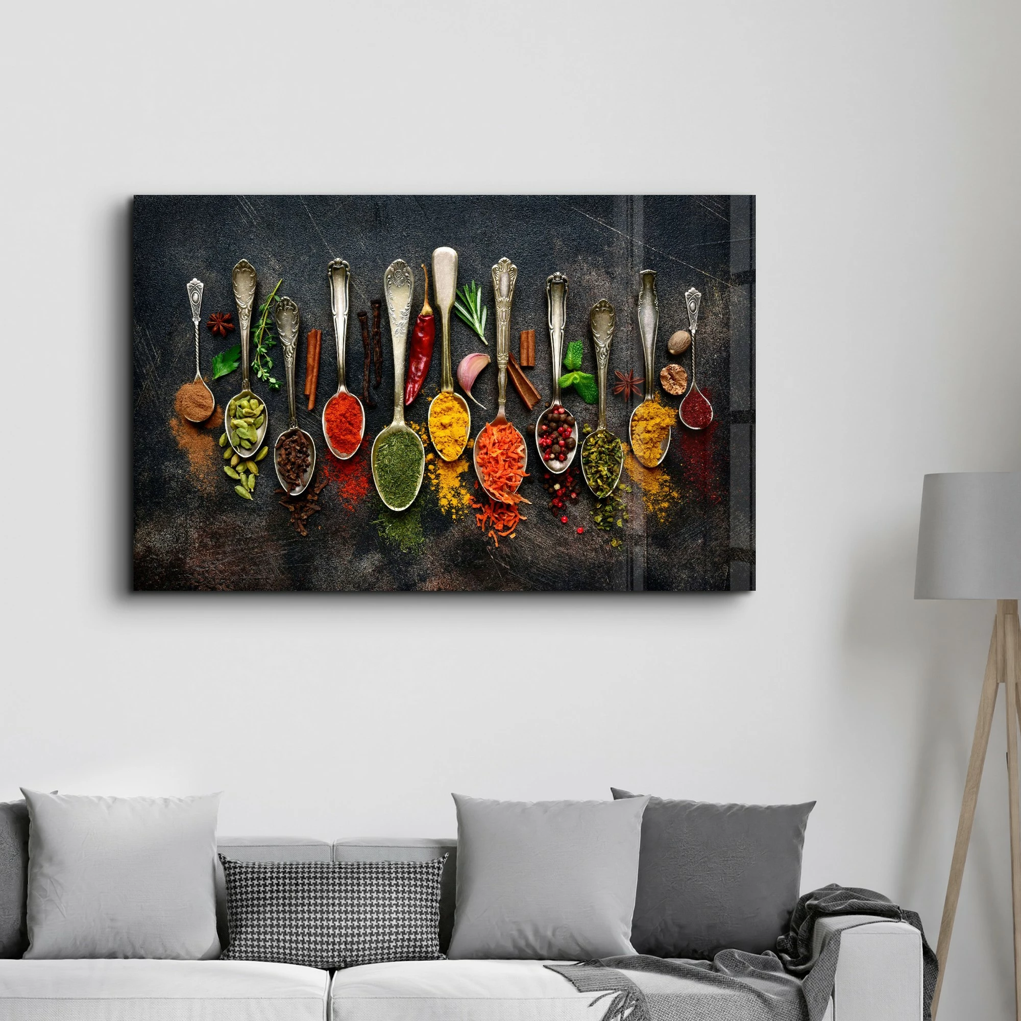 Pikturë dekorative prej xhami të temperuar, shumëngjyrëshe, CAM-5027, 46x72cm