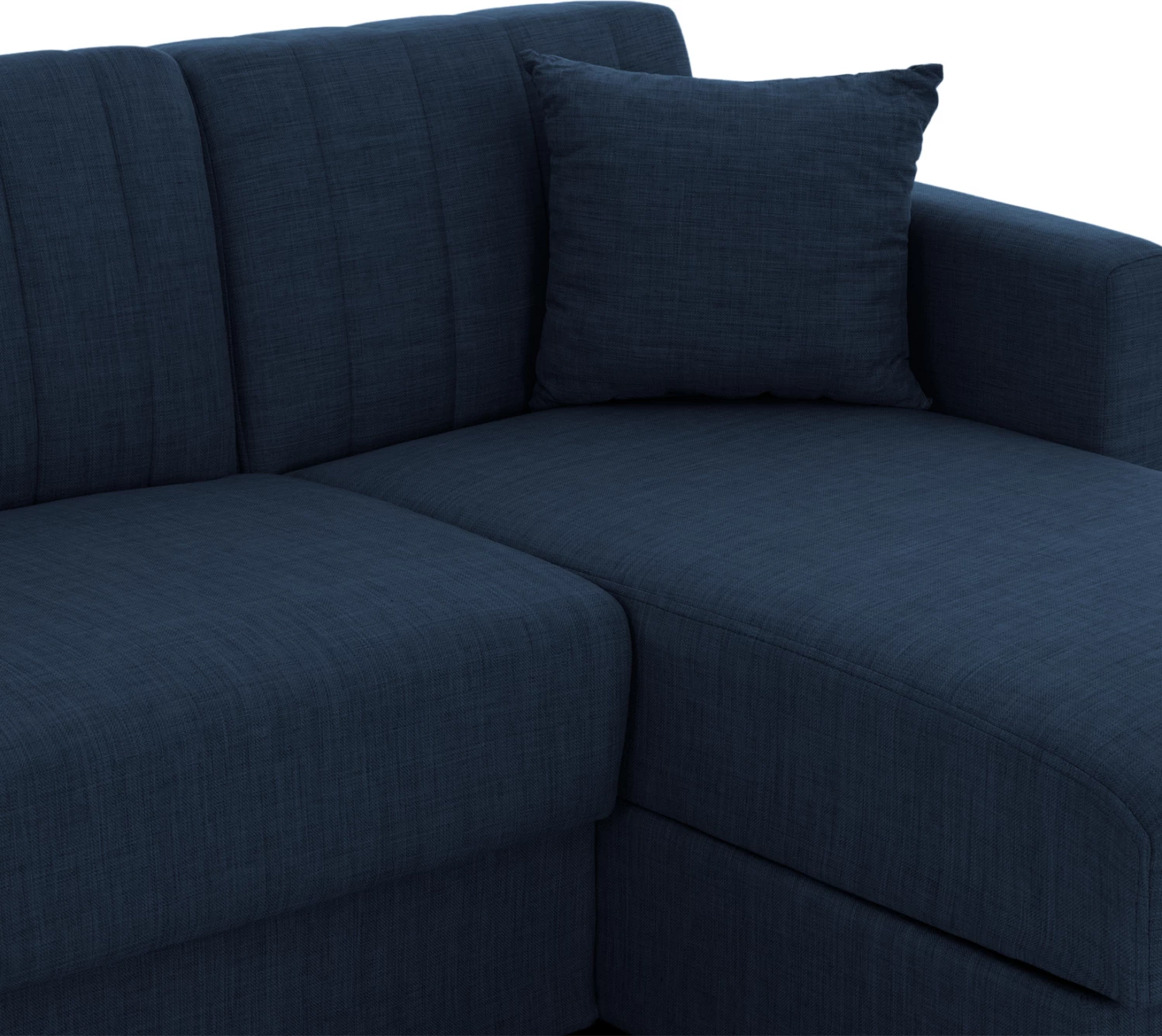 Divan qoshe me shtrat GHUFRAN FH3244.07, i kthyeshëm me hapësirë magazinimi, pëlhurë blu, 200x133x77 cm