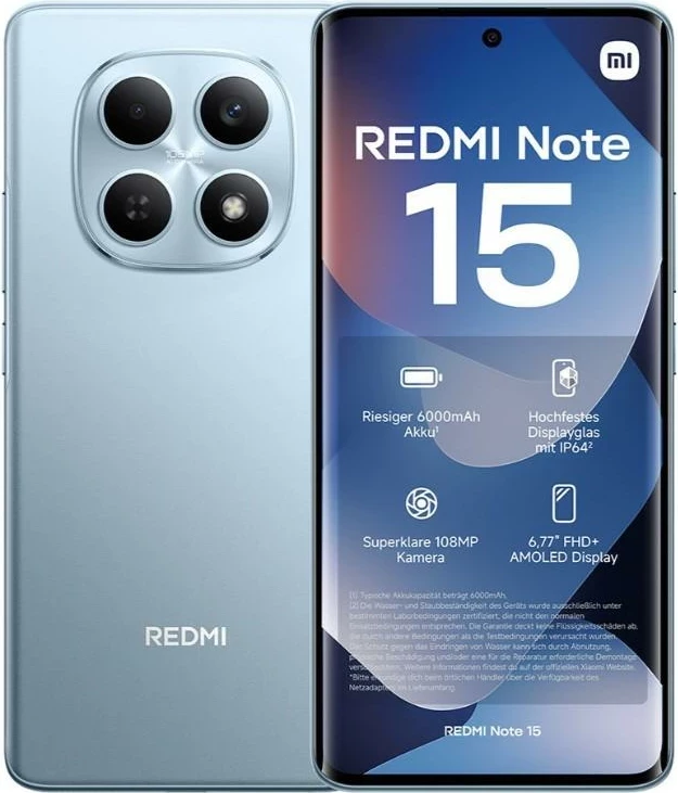 Celular Xiaomi Redmi Note 15 8GB 256GB Glacier Blue