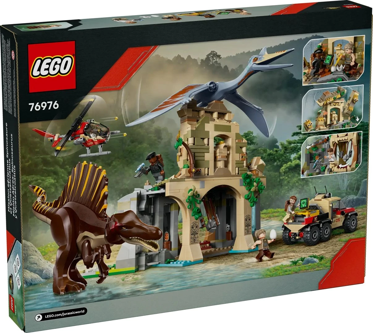 Set LEGO Jurassic World 76976 Spinosaurus & Quetzalcoatlus Air Mission, 4 minifigura