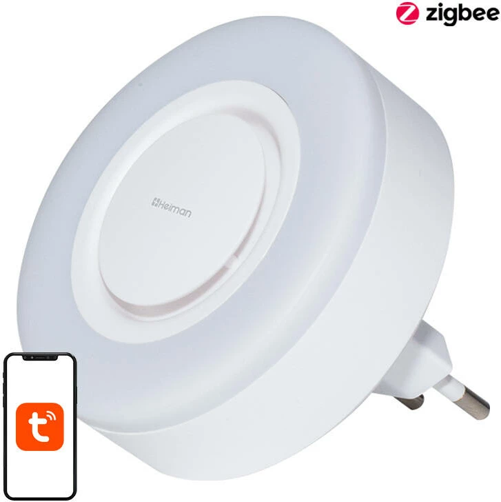 Përforcues sinjali ZigBee Heiman HS2RNL-E, Tuya smart, me dritë nate, i bardhë