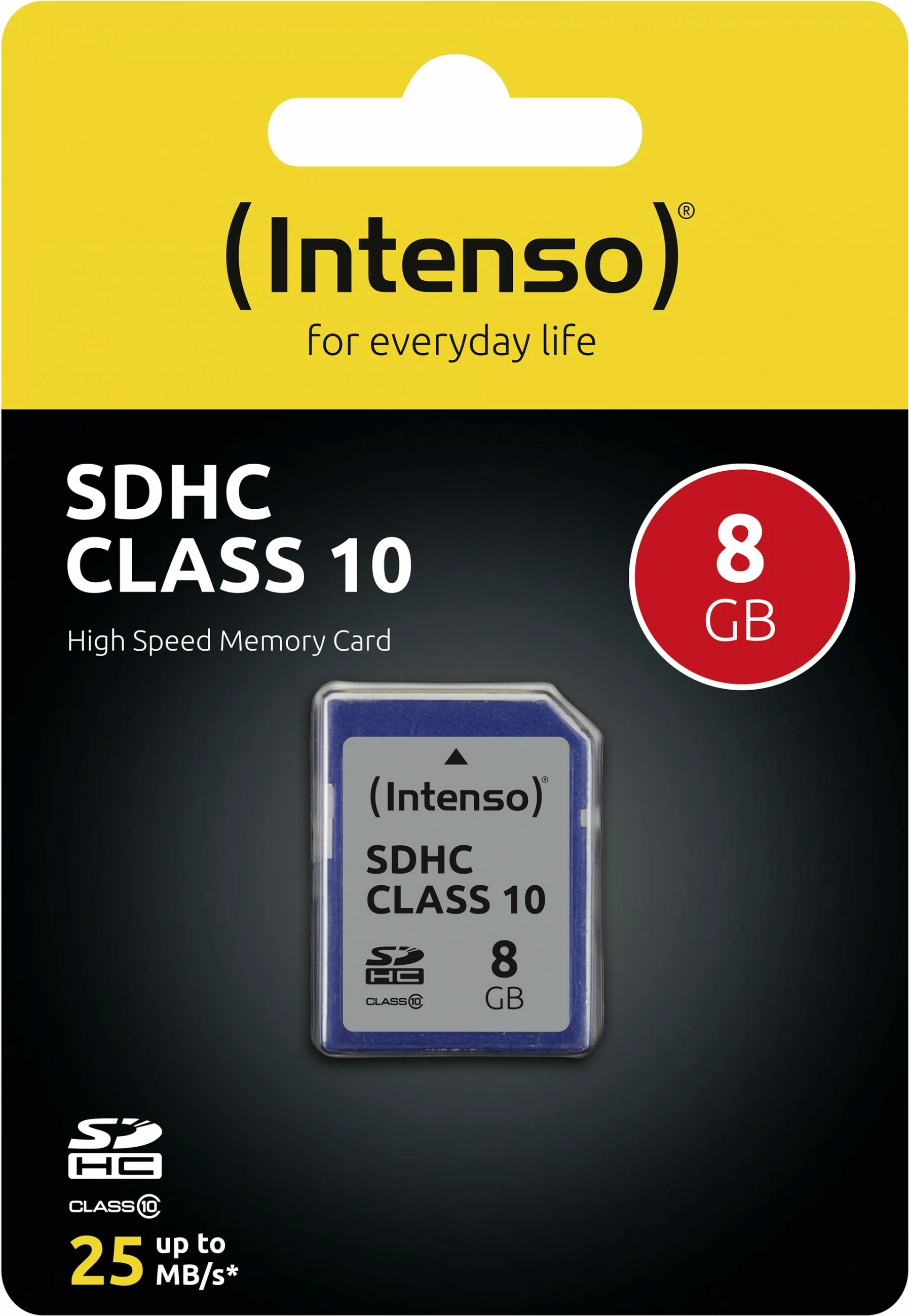 Kartelë SDHC Intenso 3411460, 8 GB, Class 10, E zezë