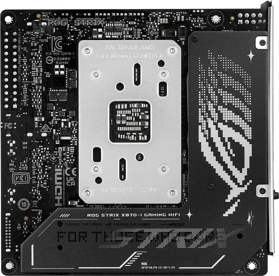 Pllakë amë ASUS ROG STRIX X870-I GAMING WIFI, Socket AM5, mini ITX, E zezë