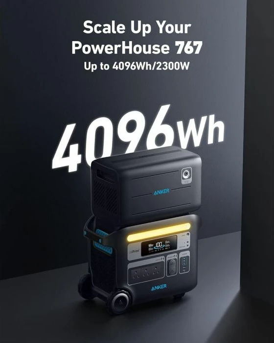 Bateri zgjeruese Anker Expansion Battery 760 për PowerHouse 767, 2048Wh, LiFePO4, e zezë