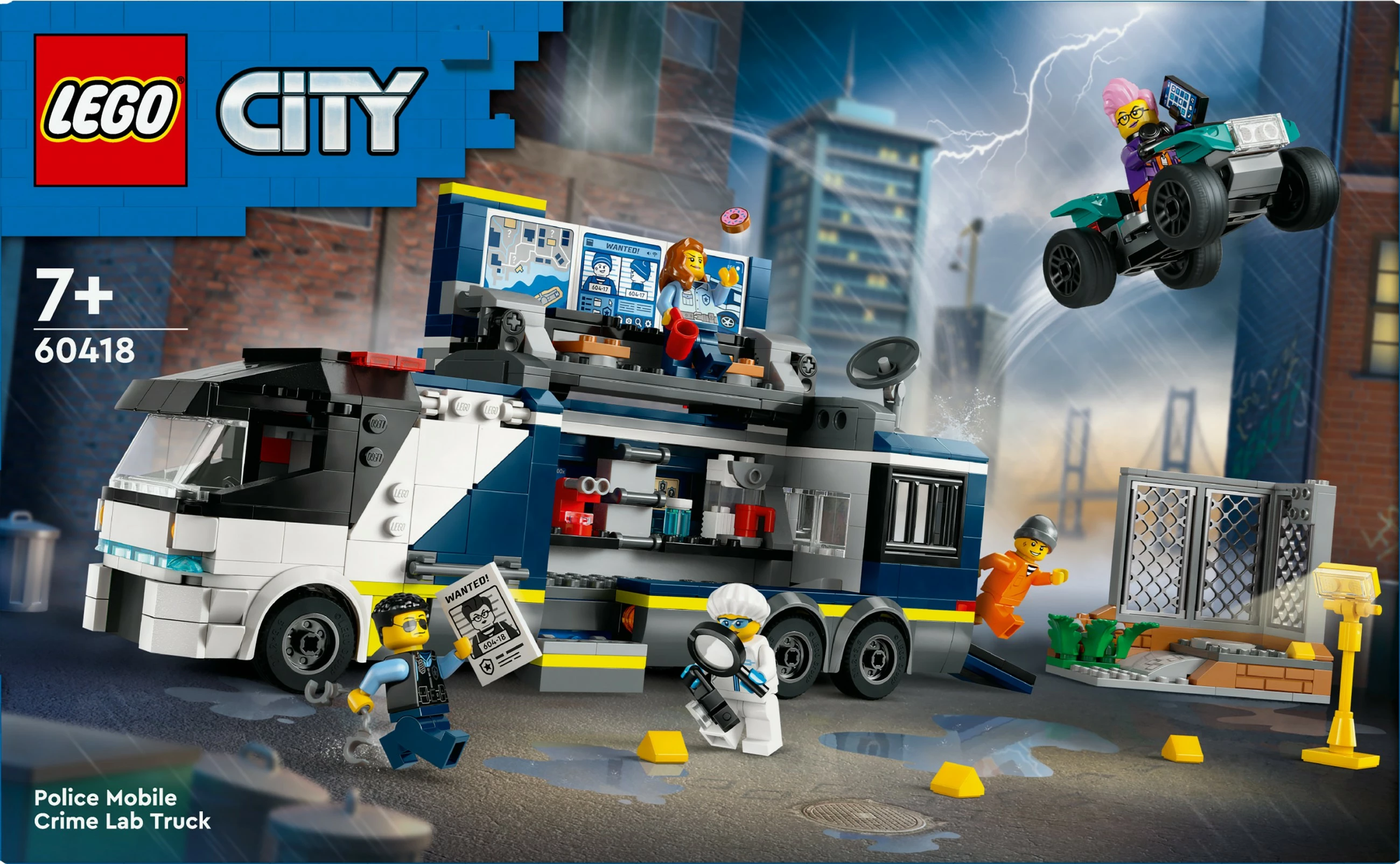 Set ndërtimi LEGO City Police Mobile Crime Lab Truck 674 pjesë, shumëngjyrësh