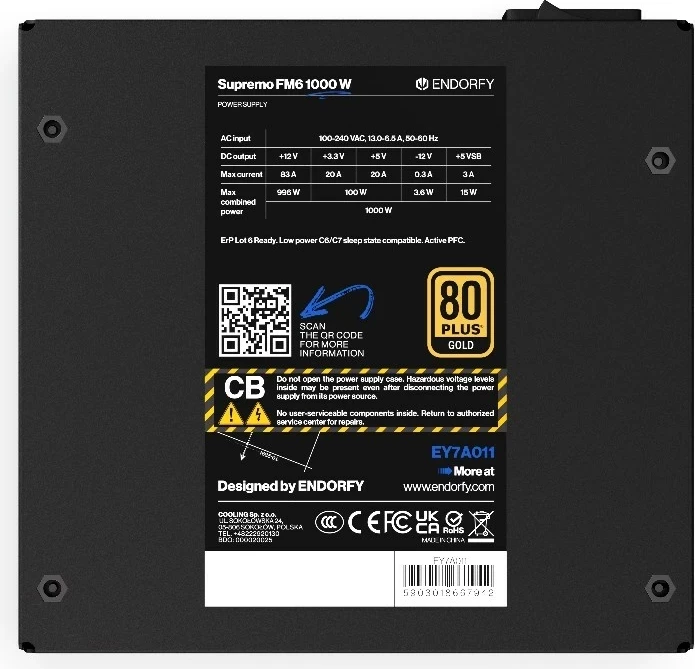 Furnizues energjie ENDORFY Supremo FM6 1000W, i zi