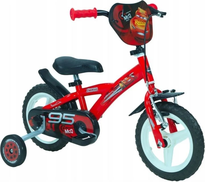 Biçikletë fëmijësh Huffy Disney CARS 12", e kuqe, me 4 rrota