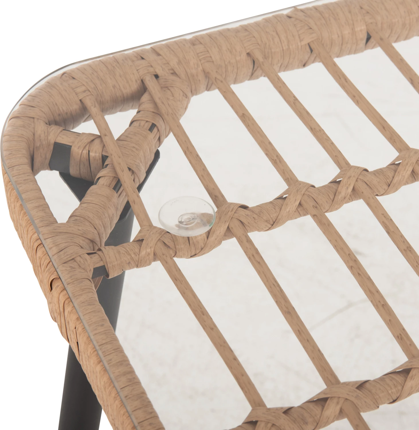 Tavolinë drejtkëndore për ngrënie, ALLEGRA, FH5537.11, metal i zi, ratan natyral, 139,5x79,5x73H cm