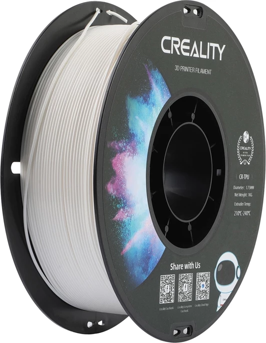 Filament TPU, Creality CR-TPU 3301040033, 1.75 mm, 1 kg, e bardhë