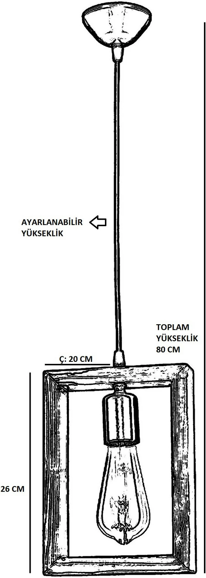 Llambë tavani Opviq, dizajn gjeometrik, dru ahu, ngjyrë arre dhe e zezë