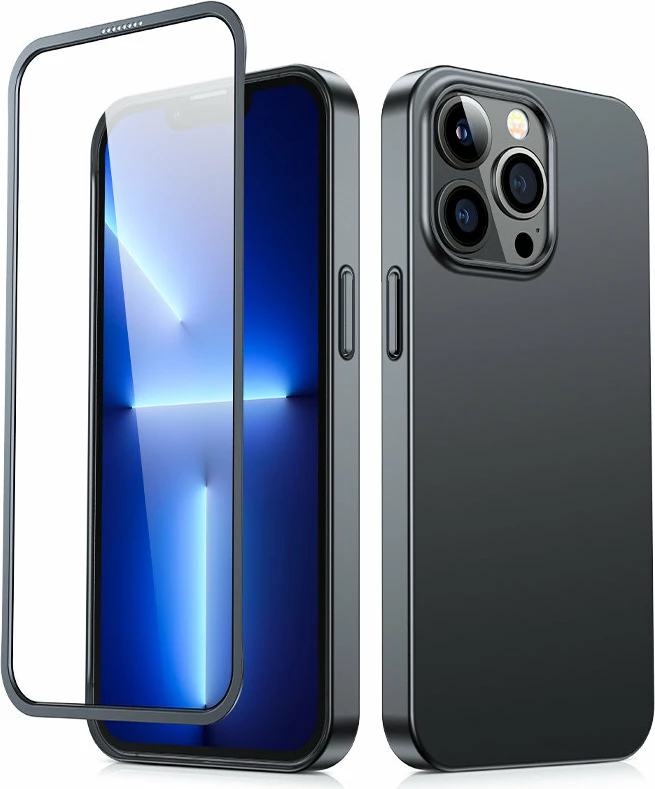 Mbështjellës Joyroom JR-BP928 për iPhone 13 Pro Max, 360°, xham i temperuar, zi