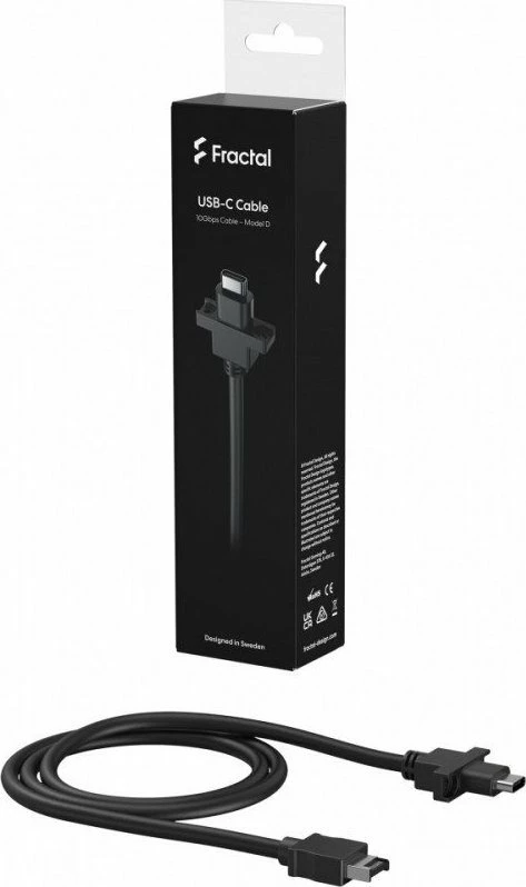 USB kabllo Fractal Design FD-A-USBC-001 USB-A në USB-C 0.7 m USB 3.2 Gen 2, e zezë