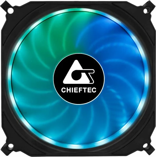 Set ventilatorësh RGB CHIEFTEC TORNADO CF-3012-RGB, 3x120mm, ARGB +5V, me kontrollor & telekomandë, e zezë, paketë 3 copë
