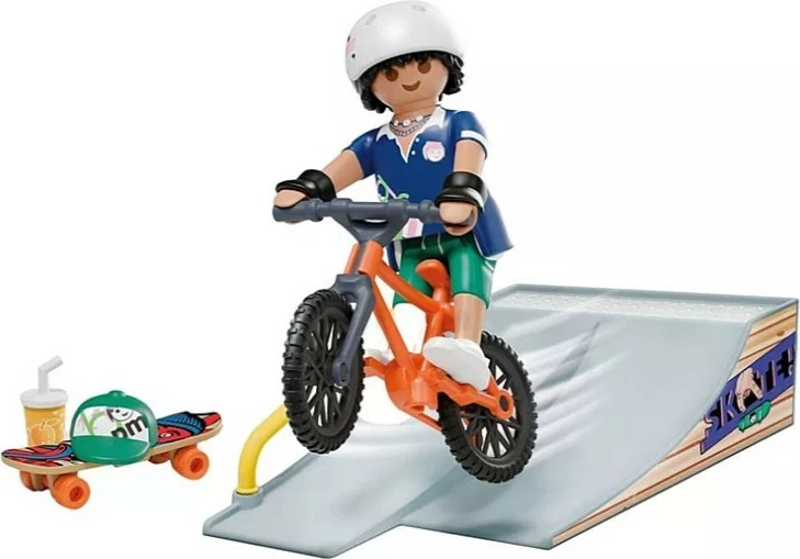 Set lodrash Playmobil My Life 71798, rampë, biçikletë, skateboard, për fëmijë