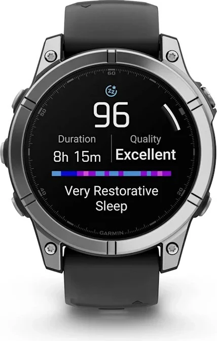 Garmin Fenix E 47mm Multisport GPS - Stainless Steel with Black Silicone Band