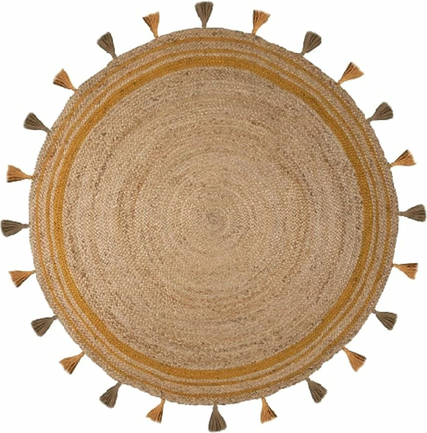 Qilim ISLA, jute natyral-dijon, 120x120cm