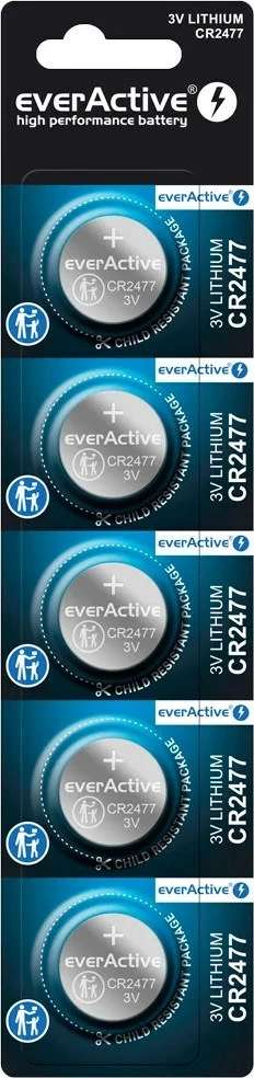Bateri litium everActive CR2477, 800 mAh, 3V, set 5 copë