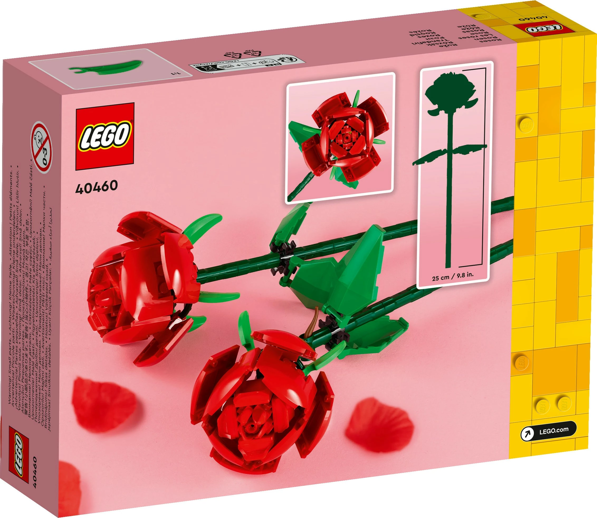 Set ndërtimi LEGO Iconic Roses, 120 pjesë, shumëngjyrëshe