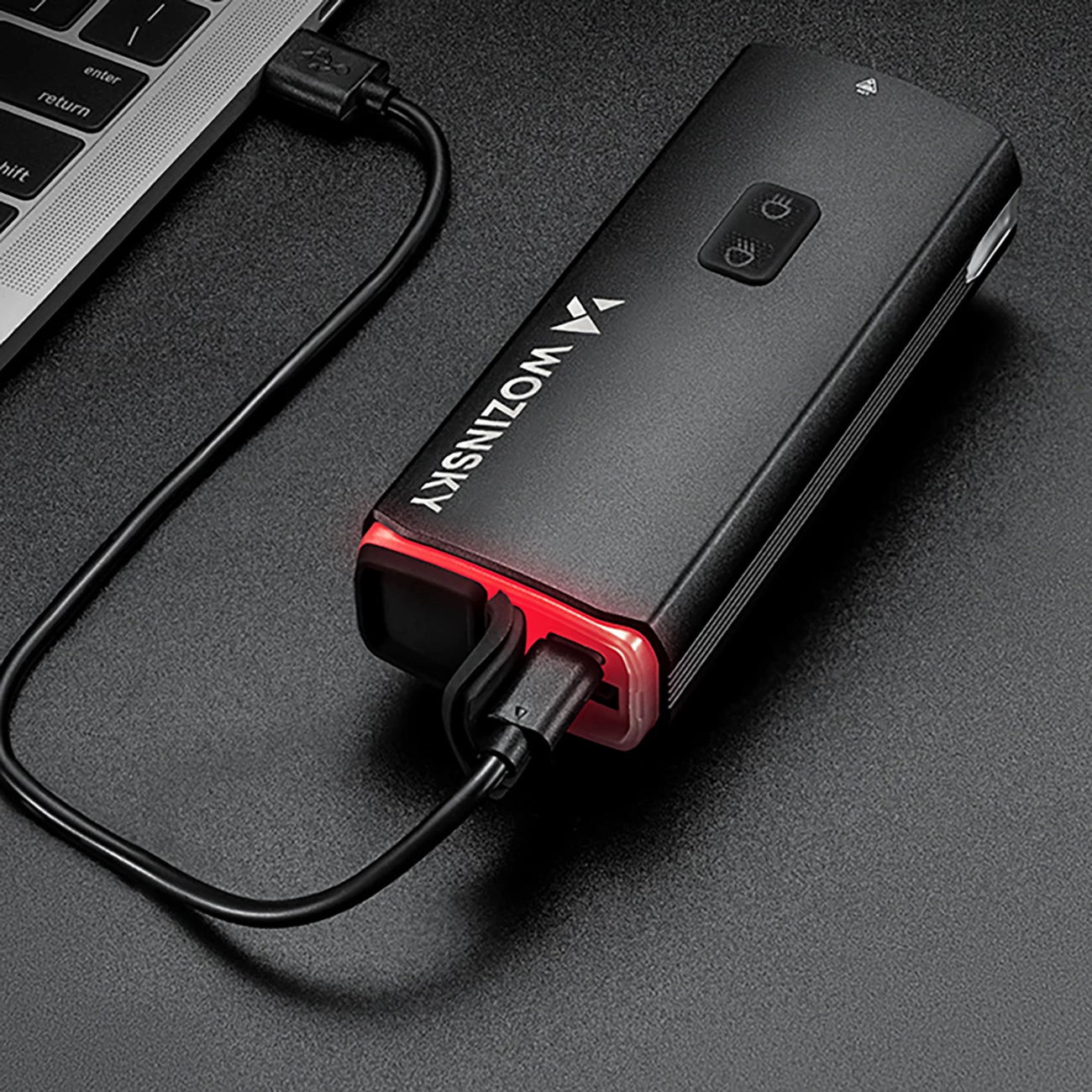 Dritë përpara biçiklete Wozinsky RHL 3000, 10000 mAh, 3000 lm, e zezë, me kabllo USB-C