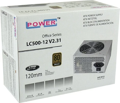 Kasë furnizim LC-Power LC500-12 V2.31, 350W, 80 PLUS Bronze, jo-modular, gri